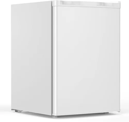Vista 9 de COWSAR - Mini refrigerador de 2.6 pies cúbicos con congelador, refrigerador compacto de una puerta, 7 ajustes de temperatura ajustable, 2 estantes