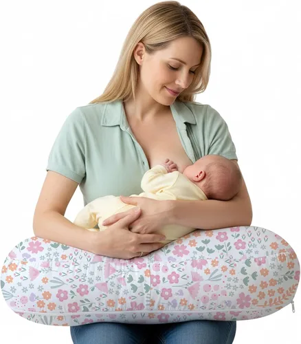 Vista 8 de Little Grape Land Almohada de lactancia para lactancia materna, almohada de alimentación ergonómica con funda extraíble, almohada de alimentación
