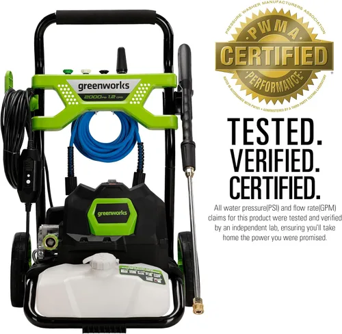 Vista 3 de Greenworks 2000 PSI 1.2 GPM Lavadora a presión (marco abierto GPW2003) GPW2003