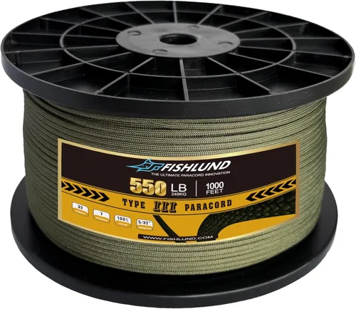 Vista 40 de Paracord 550 lb, cuerda de paracaídas de 7 hebras de 50 pies, 4 mm, de nailon, para camping, verde militar