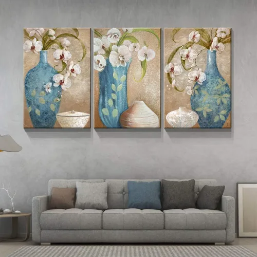 Vista 150 de Denozer - Lienzo decorativo para pared de 3 piezas - Paisaje con arte de pared inspirador para sala de estar, decoración moderna del hogar, estirado