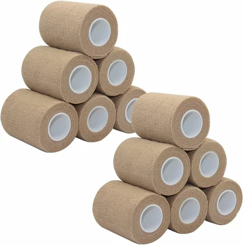 Vista 44 de MINGYUE - Paquete de 6 vendajes autoadhesivos de 3 pulgadas x 5 yardas, cinta atlética, cinta deportiva, cinta de muñeca y tobillo, vendaje cohesivo