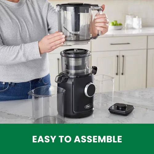 Vista 3 de Omega Ultimate Performance - Exprimidor de lotes de masticación lenta con tecnología intellidial, extractor de jugo de verduras y frutas con tolva