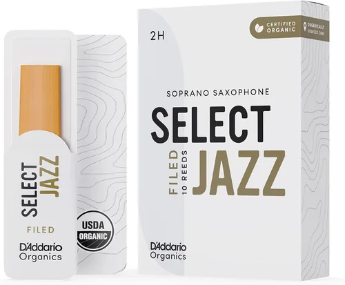 Vista 16 de D'Addario Organic Select Jazz Unfiled - Cañas de saxofón soprano – Cañas de saxofón – Selladas individualmente – 2 medianas, paquete de 10