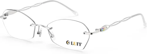 Vista 13 de LUFF Rimless Reading Glasses For Women Blue Light Computer Readers Lightweight 16g Metal Frame Eye Strain Relief