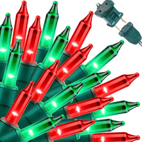 Vista 19 de LAMPHOME Luces de Cadena Patrióticas – Miniluces de color rojo, blanco y azul con cable blanco – 19.6 pies, 100 unidades de luces de cadena