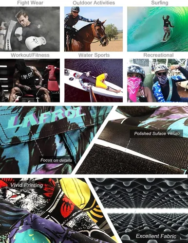 Vista 7 de LAFROI QJK01 - Pantalones cortos de boxeo para hombre con cordón y bolsillo