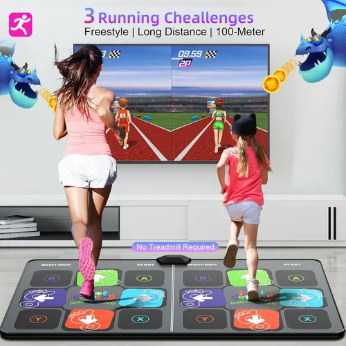Vista 12 de FWFX Dance Game Mat for Kids and Adults, Interactive TV Home Gym System