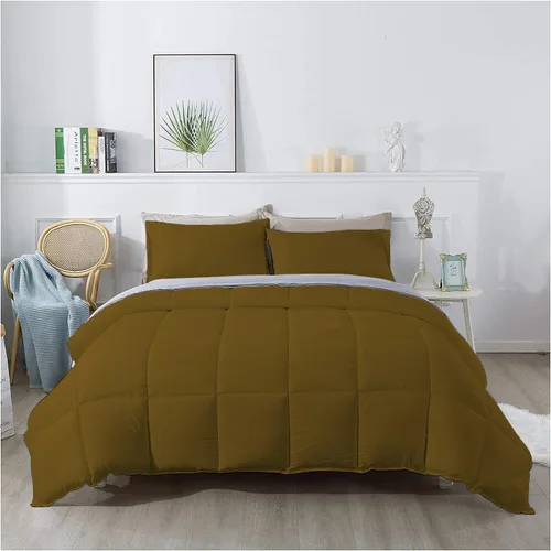 Vista 2 de 1 edredón de gran tamaño Super King (120 x 98 pulgadas), 400 GSM, 800 hilos, 100% algodón egipcio, edredón de lujo ultra suave, color gris pardo
