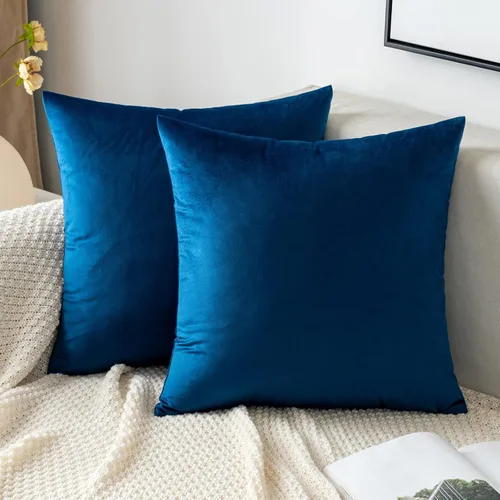 Vista 30 de EMEMA - Paquete de 2 fundas de almohada de terciopelo decorativas, fundas de cojín cuadradas suaves y sólidas para sofá, dormitorio, silla, Verde