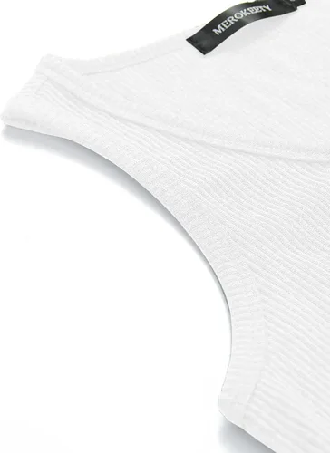 Vista 4 de Merokeety Camiseta sin mangas, con cuello en V, para mujer, acanalada, con botones, informal, camisa estilo Henley