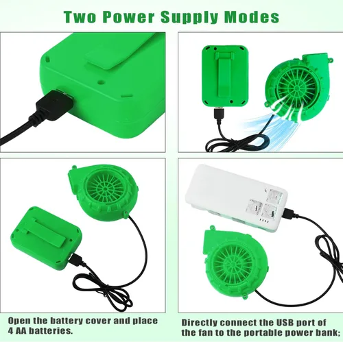 Vista 4 de XIHIRCD Ventilador inflable para disfraz, mini ventilador portátil con enchufe USB y funda de batería, ventilador inflable para traje inflable
