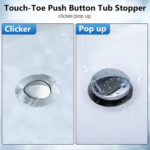 Vista 5 de Dreyoo Tapa de drenaje de baño con punta de punta y junta de tapón de bañera compatible con Kohler 1068204, cromado pulido