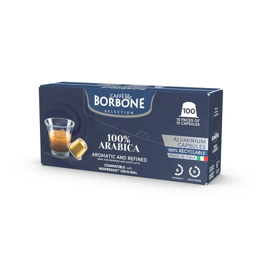 Vista 6 de Caffè Borbone Cápsulas de aluminio 100% arábica compatibles con máquinas originales Nespresso, tostado medio, 100