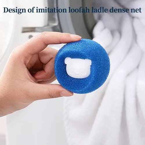 Vista 6 de Pelota de limpieza para depilación, 3 unidades, ropa reutilizable, anti-enrollamiento, absorción de pelo, bola de lavandería, removedor de pelo