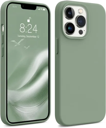 Vista 15 de AOTESIER Funda magnética para iPhone 13 Pro, compatible con MagSafe, protección militar a prueba de golpes, funda de silicona con forro de Verde