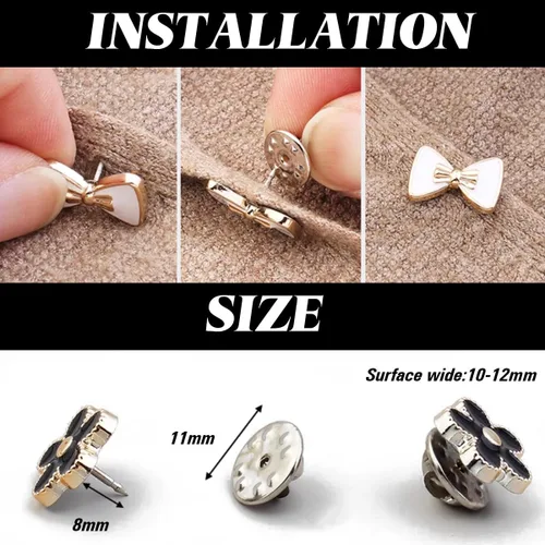 Vista 2 de TIHOOD Broche de perlas, 100 piezas, sin coser, instantáneo, extraíble, reutilizable, para cubrir, broches de diamantes de imitación para mujer, a