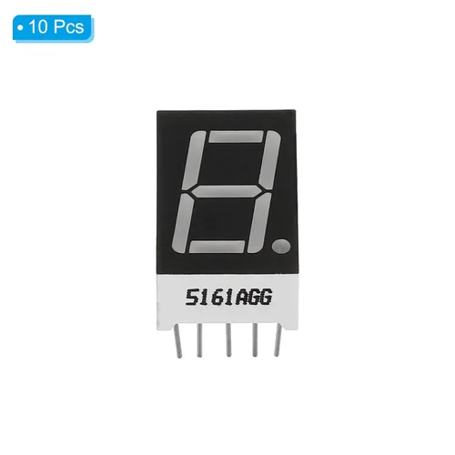 Vista 3 de PATIKIL Tubo digital con pantalla LED, paquete de 10 unidades de cátodo común 7 segmentos 10 pines, 1 broca, 3.3 V, 0.56 pulgadas, módulo