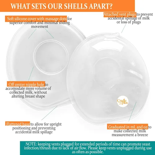 Vista 3 de Protector de pezones y colector de leche para leche materna, esenciales para la lactancia materna, con conchas de pecho, protector de pezones