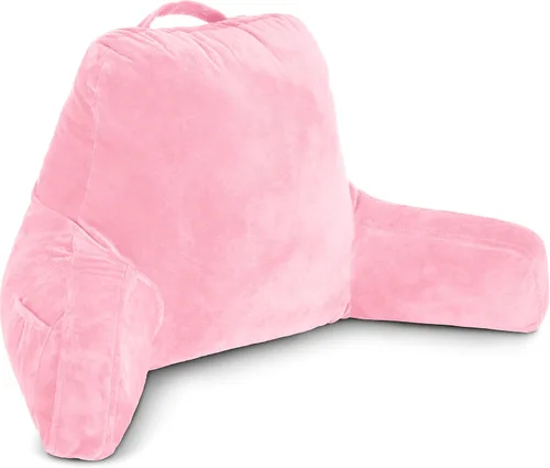 Vista 36 de Husband Pillow Backrest with Arms - Adult Reading Pillow with Shredded Memory Foam, Ultra-Comfy Removable Microplush Cover & Detachable Neck Roll