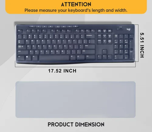 Vista 2 de Universal Clear Impermeable Anti-polvo Silicona Protector de Teclado Cubierta para PC de Tamaño Estándar Computadora Teclados de Escritorio