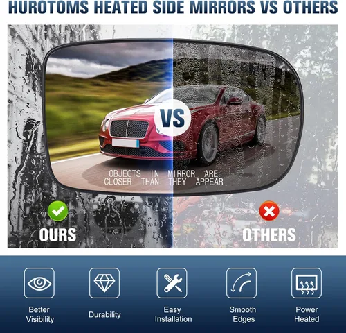 Vista 4 de Espejo lateral del pasajero para Chrysler 200 2011-2017 / Chrysler 300 2012-2021 / Dodge Charger 2011-2021 - Retrovisores calefactables de repuesto