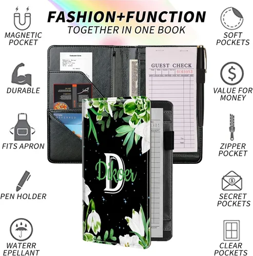 Vista 262 de Diseña Tus Propios Libros de Servicio con Nombre e Iniciales para Camareras, Dikoer Libro de Servicio de Camarero Personalizado con Nombre