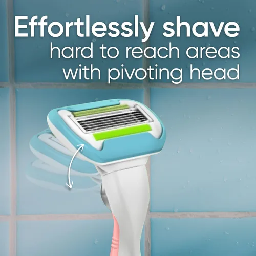 Vista 5 de Gillette Venus Mango de maquinilla de afeitar rosa extra suave para mujer + 3 repuestos de cuchillas