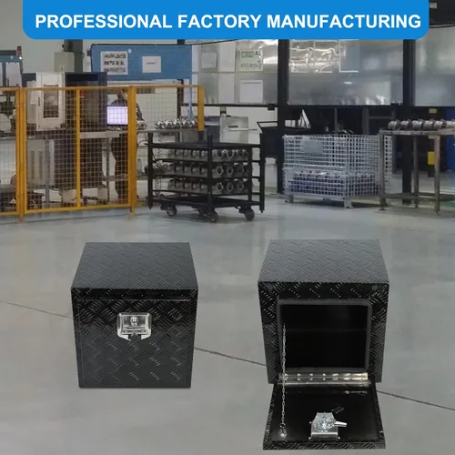 Vista 6 de Caja de herramientas de aluminio resistente de 18 x 17 x 17.75 pulgadas, caja de herramientas para camión, caja de herramientas de almacenamiento