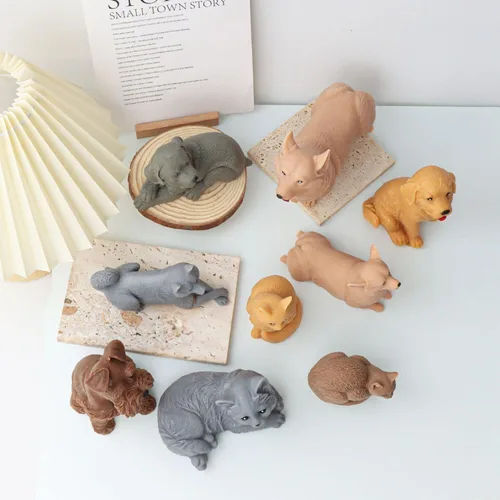 Vista 7 de Xidmold Molde de silicona para velas 3D para perros, molde de jabón de animales para chocolate, dulces, decoración de pasteles, vela de cera