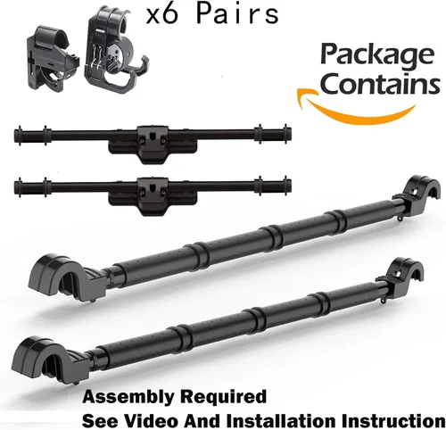 Vista 6 de LITTLEMOLE Soporte para Caña de Pescar para Vehículos, Capacidad para 6 Cañas, Resistente Ajustable de 34-57 Pulgadas, Portacañas de Techo