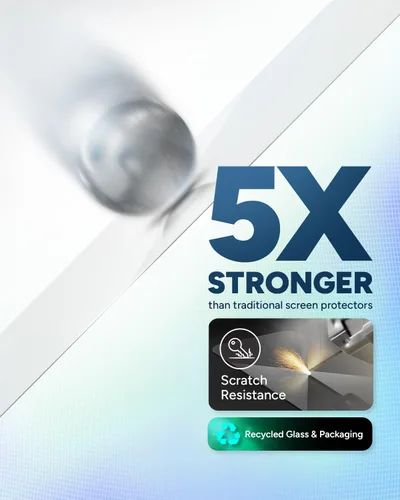 Vista 2 de ZAGG Glass Elite 360 - Protector de pantalla para Google Pixel Watch 3 (1.61 pulgadas), protección integrada de pantalla de vidrio y parachoques, 5