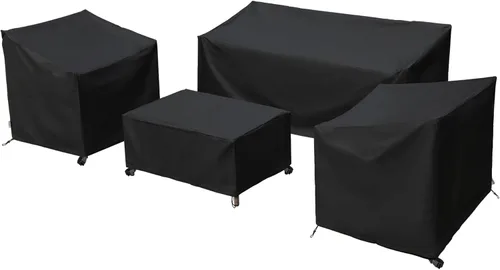 Vista 17 de Fundas para Muebles de Patio, Funda para Muebles de Exterior Impermeable, Fundas de Juego de Muebles de Patio para Juego de Conversación al Aire