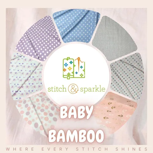 Vista 4 de Stitch & Sparkle 70% rayón de bambú/30% algodón, 42/44 pulgadas de ancho, ultra suave, transpirable, tela de costura para mantas, ropa y Polkadot