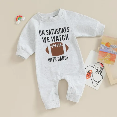 Vista 2 de Honganda Enterizo de fútbol para bebés y niñas con diseño divertido de papá