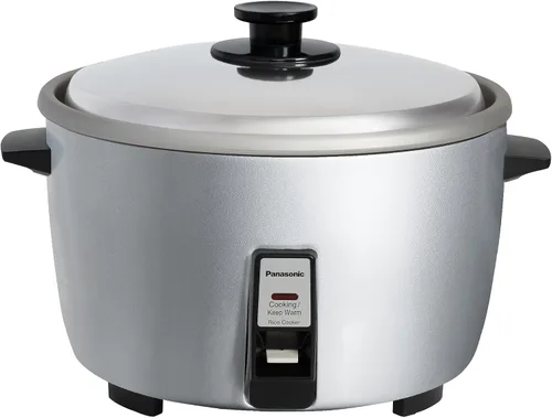 Panasonic Arrocera Eléctrica Comercial, 120V Gran Capacidad 46 Tazas (Cocido), 23 Tazas (Crudo) con Operación de Un Toque - SR-GA721L - Plateado