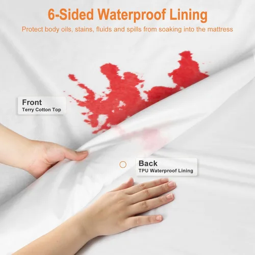 Vista 3 de Protector de colchón individual impermeable para bolsillo profundo de 6-9 pulgadas 39"x 75", funda con cierre hermético a prueba de orina