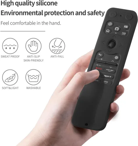 Vista 2 de Funda de silicona para LG MR25GA Remote 2025 LG OLED Smart TV C5 B5 G5 M5 Remoto MR25GA Funda protectora (negro)