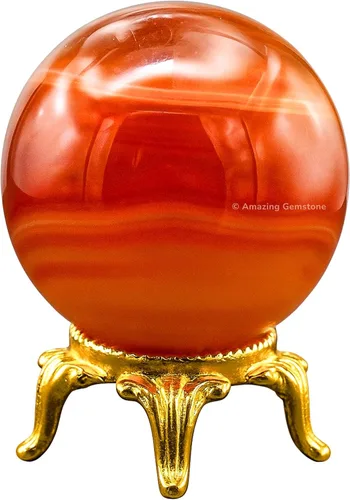 Vista 54 de Amazing Gemstone Bola de cristal de Yaxaita con soporte, bolas de meditación de esfera de cristal de 2 pulgadas para brujería y bolas decorativas