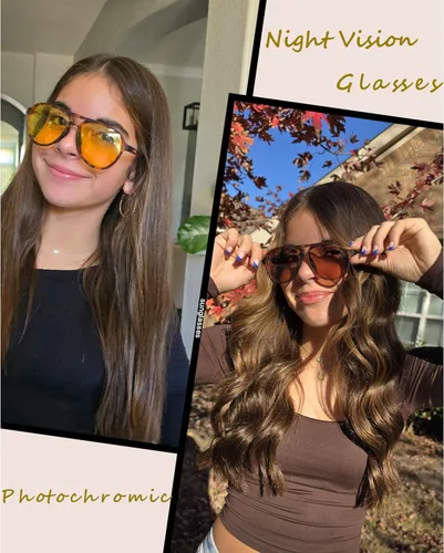 Vista 7 de Night Vision Glasses for Men Women Anti Glare Night Driving Glasses Polarized Yellow Lens