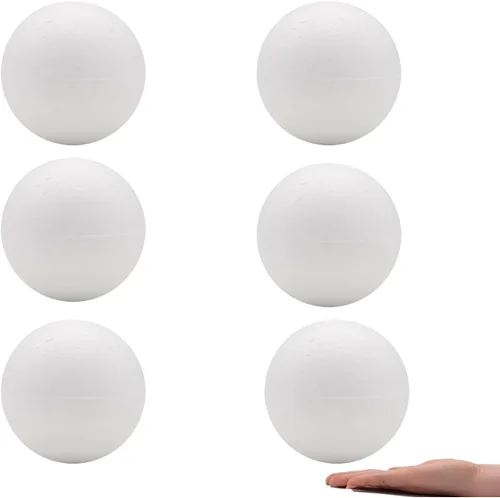 Vista 4 de Crafare Paquete de 2 bolas de espuma de 4.7 pulgadas para manualidades, bolas de espuma de poliestireno blanco para arte, hogar, proyectos