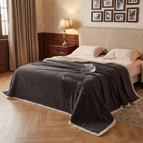 Vista 15 de Catalonia Manta impermeable para cama, lavable a prueba de fugas, manta reversible para sofá, almohadilla a prueba de manchas, color negro