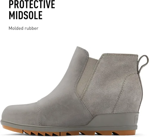 Vista 4 de Sorel - Botas cortas hasta el tobillo para mujer Evie, piel de ante impermeable, suela de cuña