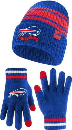 Vista 28 de Ultra Game Adults NFL Official Super Soft Team Stripe Winter Beanie Knit Hat with Extra Warm Touch Screen Gloves