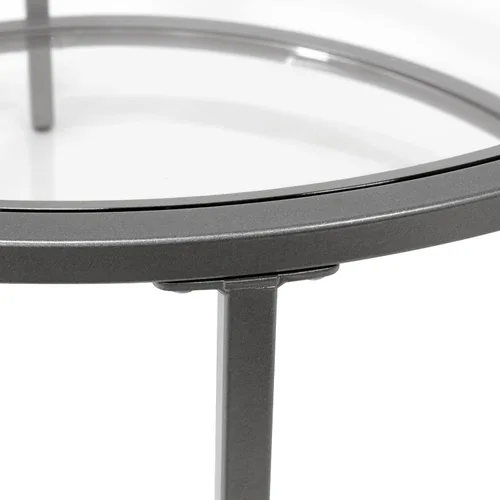 Vista 7 de Camber Elite - Juego de mesa auxiliar redonda de metal y vidrio, 35 pulgadas Mesa nido de café