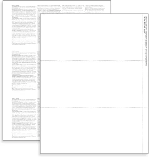 Vista 9 de NextDayLabels - Formularios de impuestos para empleados W-2 3-Up, instrucciones en la parte posterior "para 2025, para impresora láser/inyección