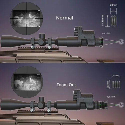 Vista 5 de oneleaf.ai Commander NV100 HD - Gafas de visión nocturna, monocular de visión nocturna con clip para caza/observaciones, 0.630 in