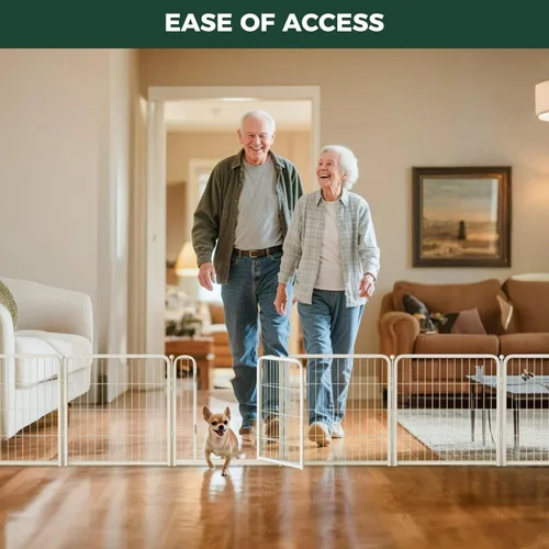 Vista 5 de FXW Puerta para perros extra ancha diseñada para uso en interiores, ancho ajustable de hasta 137 pulgadas de ancho