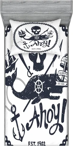 Vista 44 de Ambesonne - Juego de sábanas bajeras y fundas de almohada, diseño primaveral de acuarelas con jardín de hierbas y flores, juego de 4 piezas