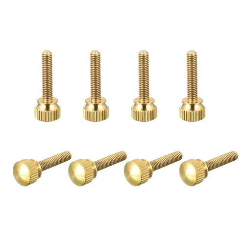Vista 18 de uxcell 2 tornillos moleteados para el pulgar, pernos de hombro de latón M5x8mm, perillas de agarre escalonadas para PC, electrónicos, mecánicos